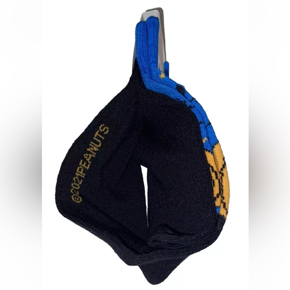 Peanuts Snoopy Crew Socks 1 Pair Men 6.5-12 Blue Orange w Pumpkin Halloween NEW! - Picture 7 of 9